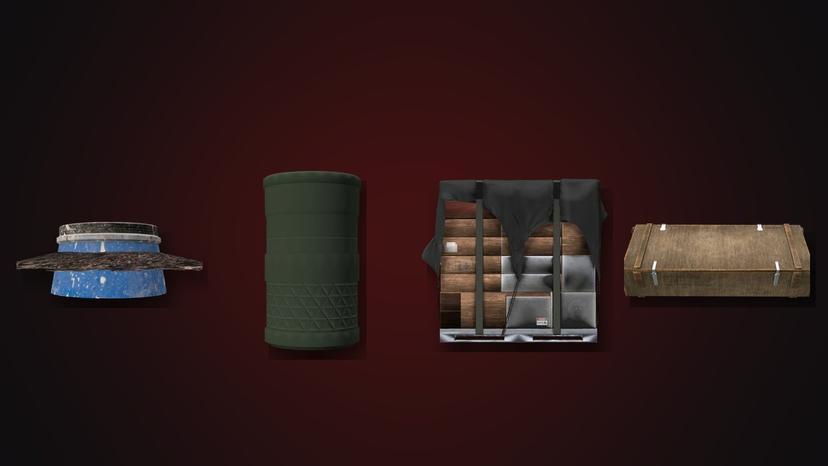 Hidden stashes and an airdrop container