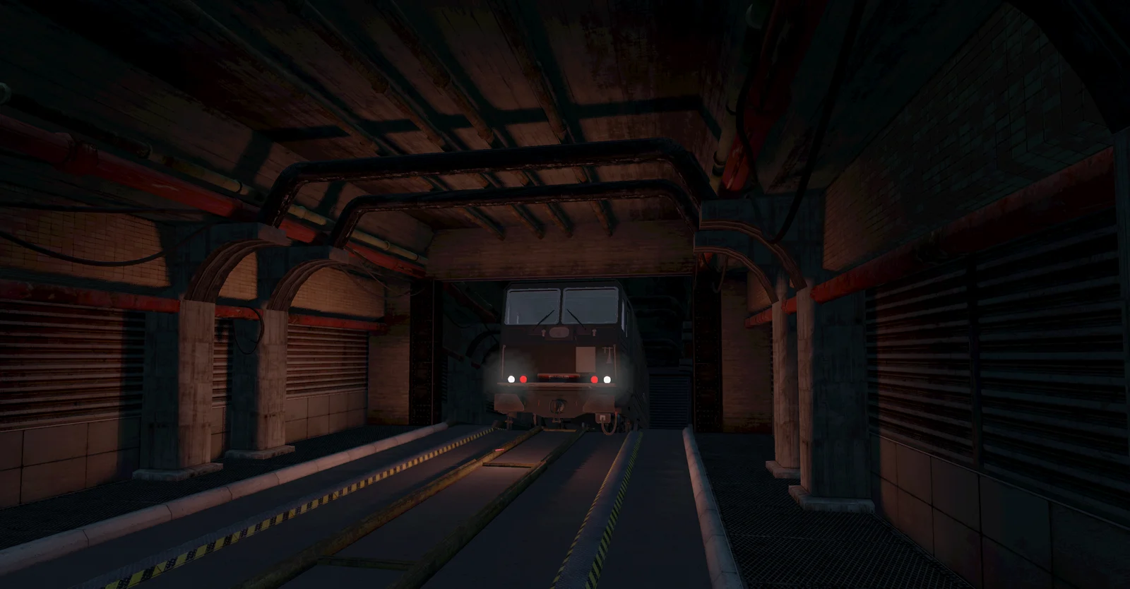 The Elysium train in its tunnel